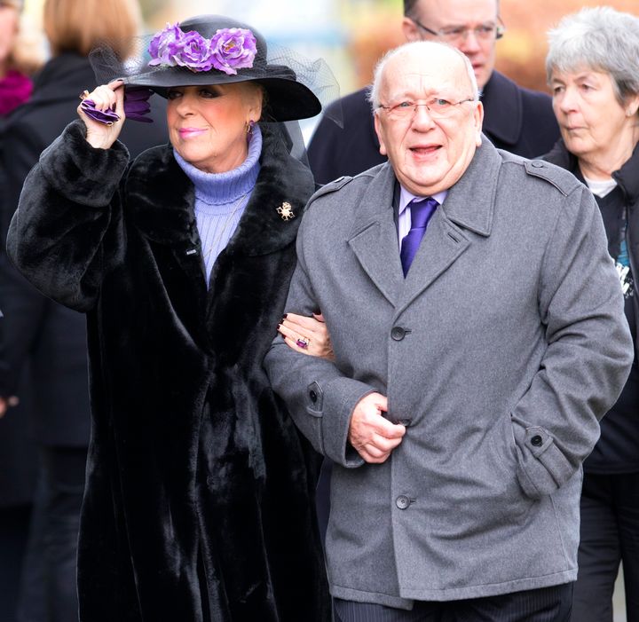 The pair attend the funeral of former co-star Bill Tarmey in 2012