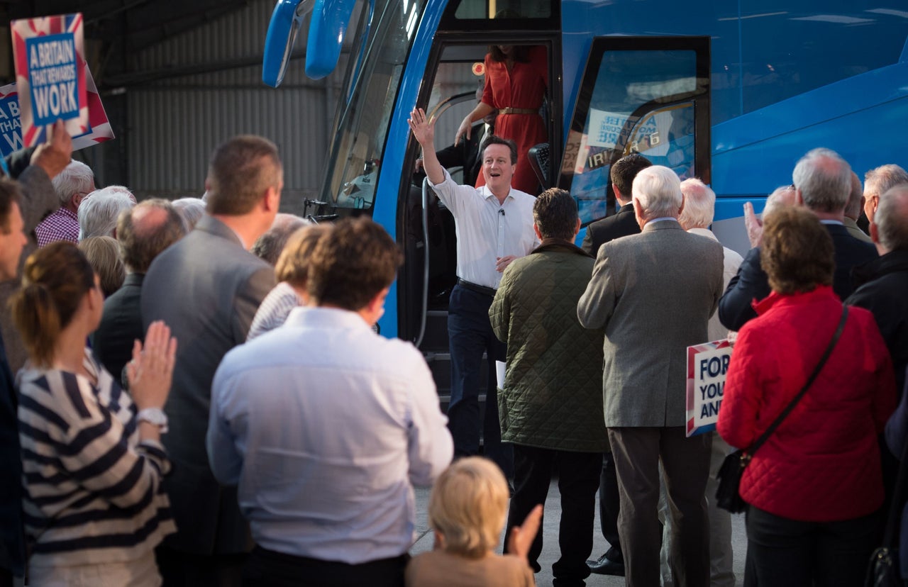 David Cameron and his wife Samantha attend a rally at the Royal Cornwall Showground, near Wadebridge, in Cornwall. The Tories won the North Cornwall seat from the Lib Dems