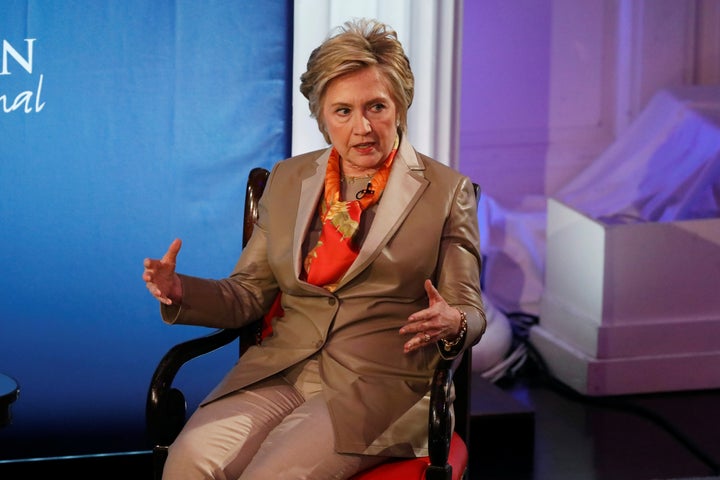 Hillary Clinton, the 2016 presidential nominee for the Democratic Party, at the Women for Women International Luncheon on May 2.