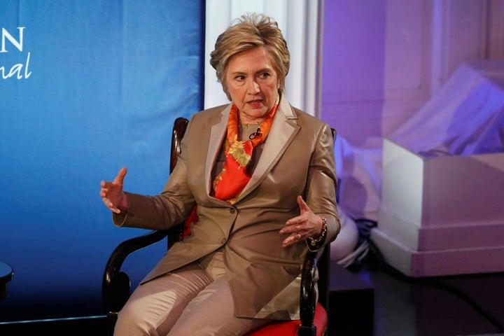 Hillary Clinton, the 2016 presidential nominee for the Democratic Party, at the Women for Women International Luncheon on May 2. 