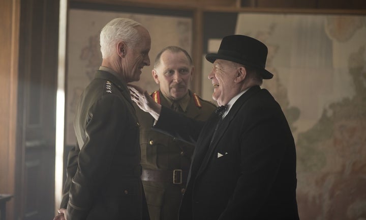 <p>Dwight D. Eisenhower (John Slattery) and Winston Churchill (Brian Cox) lock horns in the week leading up to D-Day.</p>