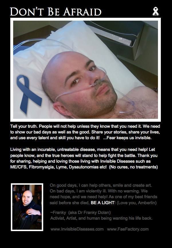 Photo of Dr Franky Dolan, with his inspirational statement to raise awareness and hope