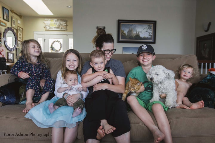 Korbi Ashton likes to document daily life with her six children.