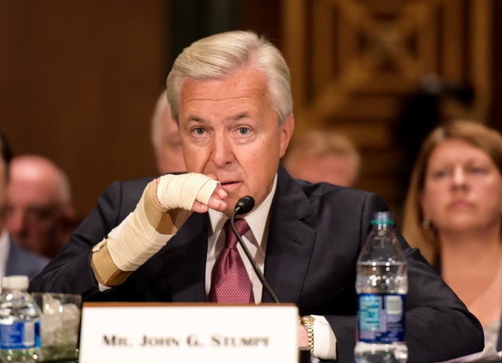 Former Wells Fargo chairman and CEO John Stumpf testified before the U.S. Senate Banking Committee on Capitol Hill last September.