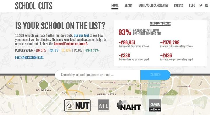 The schoolcuts.org.uk website.