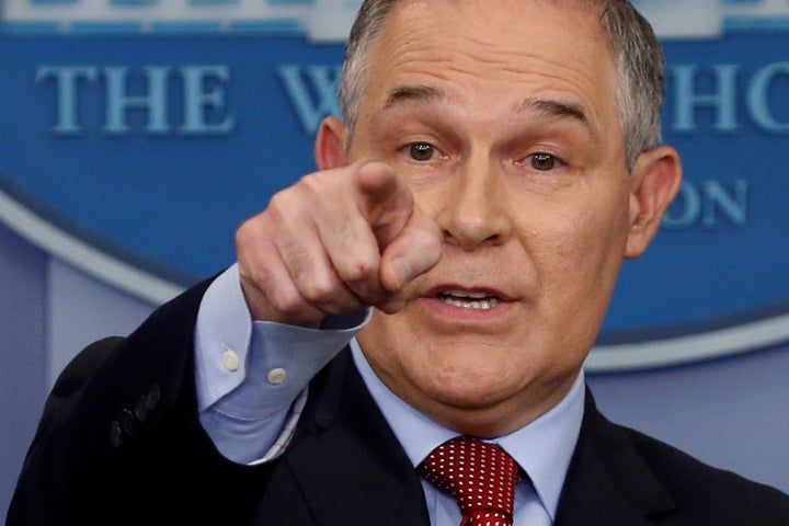 EPA Adminstrator Scott Pruitt made an appearance at the White House press briefing the day after President Donald Trump annou