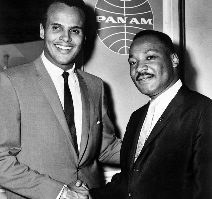 Belafonte and Martin Luther King Jr. on Aug. 21, 1964.