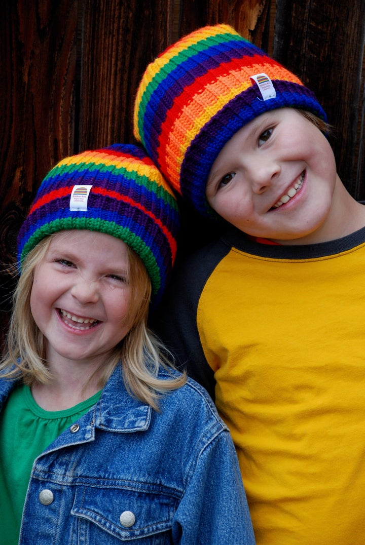 The hats celebrate rainbow babies, or babies who were born after miscarriage, stillbirth, neonatal death or infant loss.