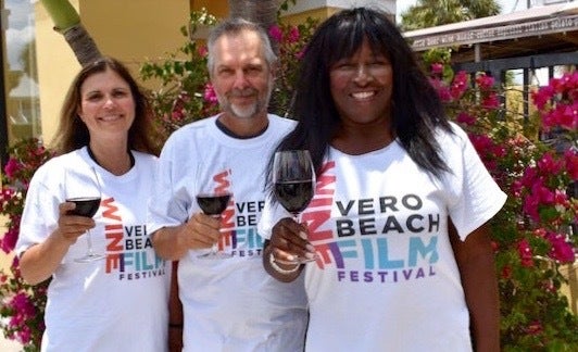 Susan Horn, Jeff Woolnough and Jerusha Stewart of the Vero Beach Wine & Film Festival 