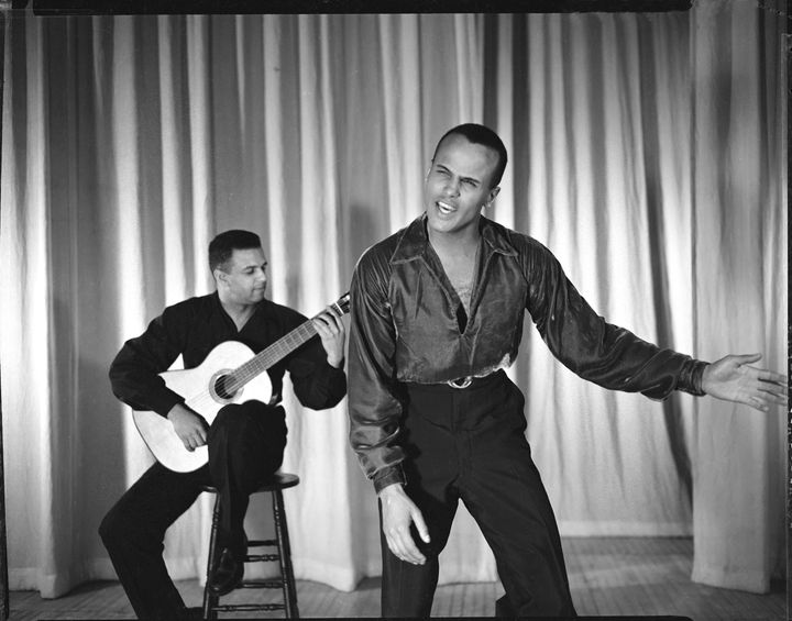 Belafonte sings for the CBS musical variety special "Three for Tonight" on Jan. 22, 1955.