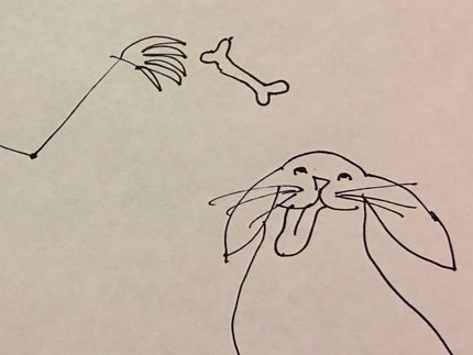 <strong>This is a dog and not a bunny. My artwork is great. (Um. Fuck you.)</strong>