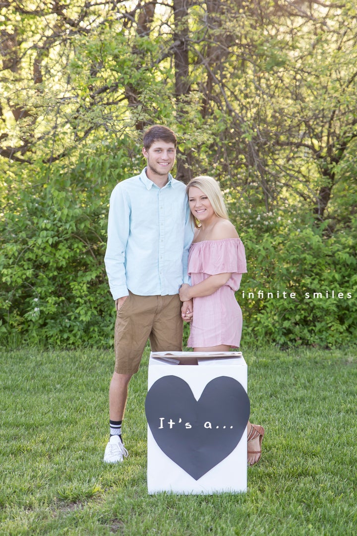 Kennedy and Jake modeled the photo shoot after the gender reveal shoots pregnant couples often do.