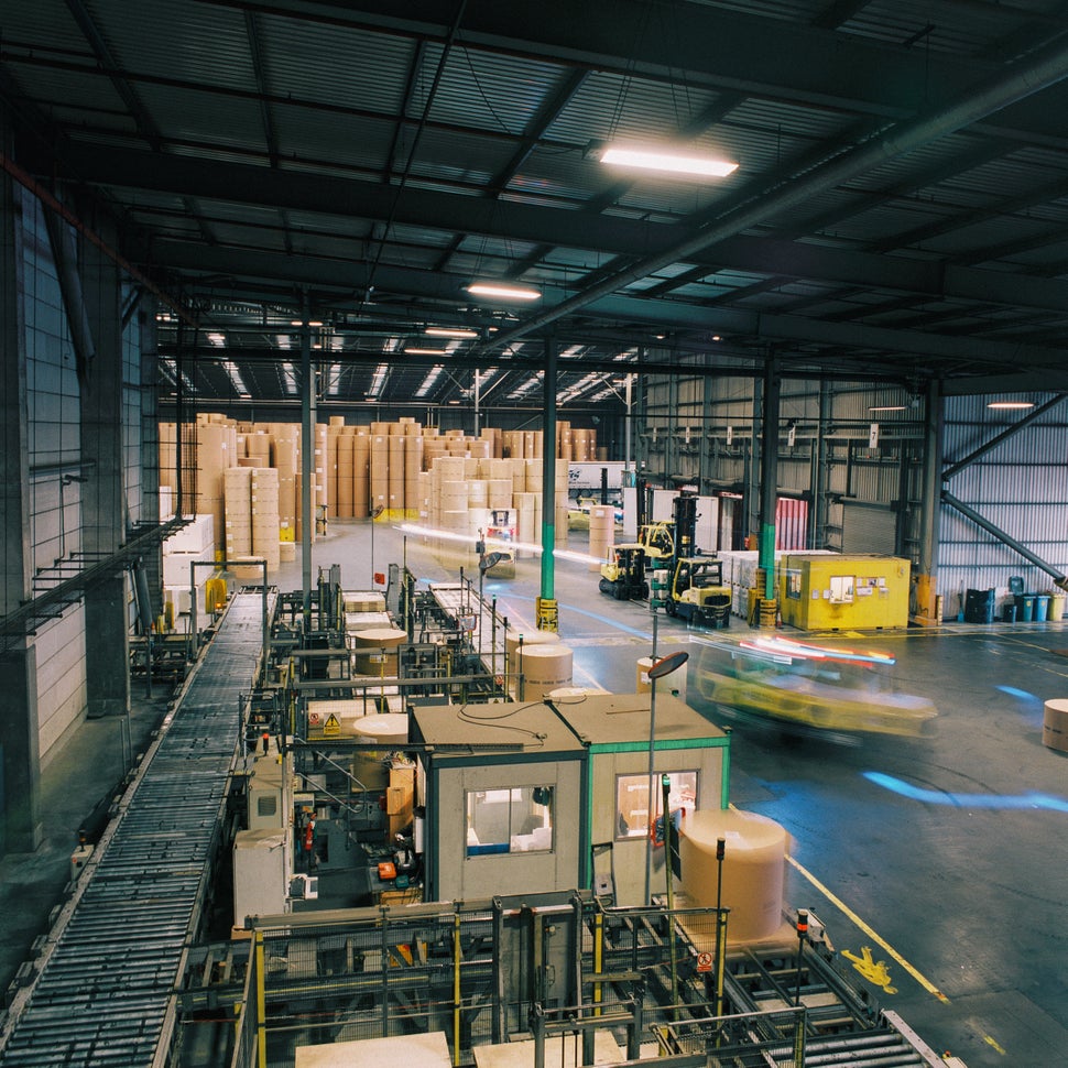 A warehouse storing paper products at&nbsp;Tilbury port on Jan. 12.