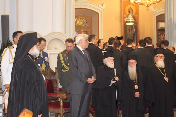 His Excellency, the President of the Hellenic Republic, Prokopios Pavlopoulos, at the Cathedral of St. Menas.