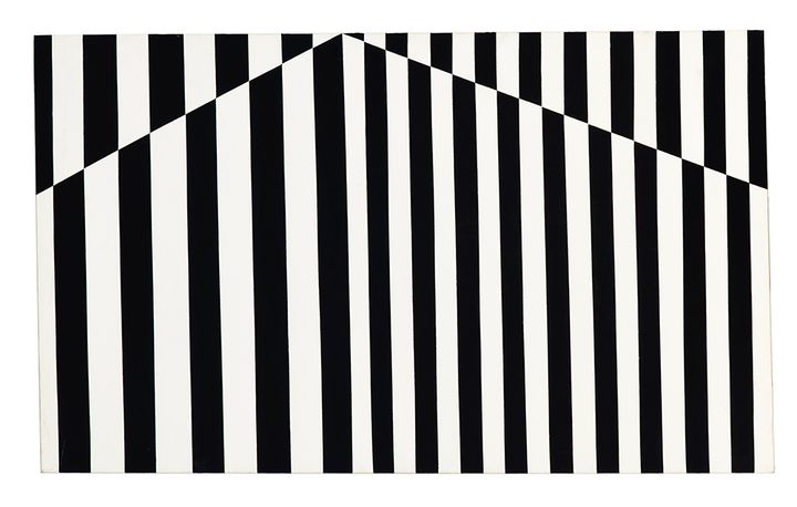 Carmen Herrera, Verticals, 1952, Acrylic on canvas. Sold at Christie's in New York on 24 May 2017 for $751,500 against an estimate of $350,000-450,000.