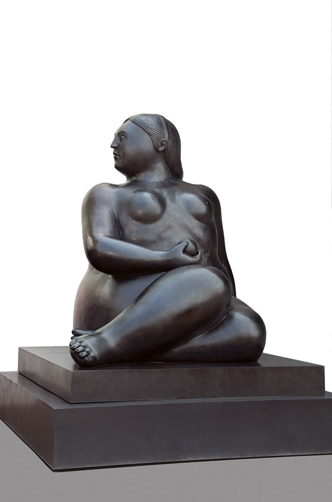 Fernando Botero, Donna Seduta, 2001. Bronze, 96 3/8 by 85 by 88 1/2 in. (245 x 216 x 225 cm,). Edition 3/3. Executed in 2001. Sold at Sotheby's in New York on 25 May for $1,392,500 against an estimate of $700,000-900,000. 