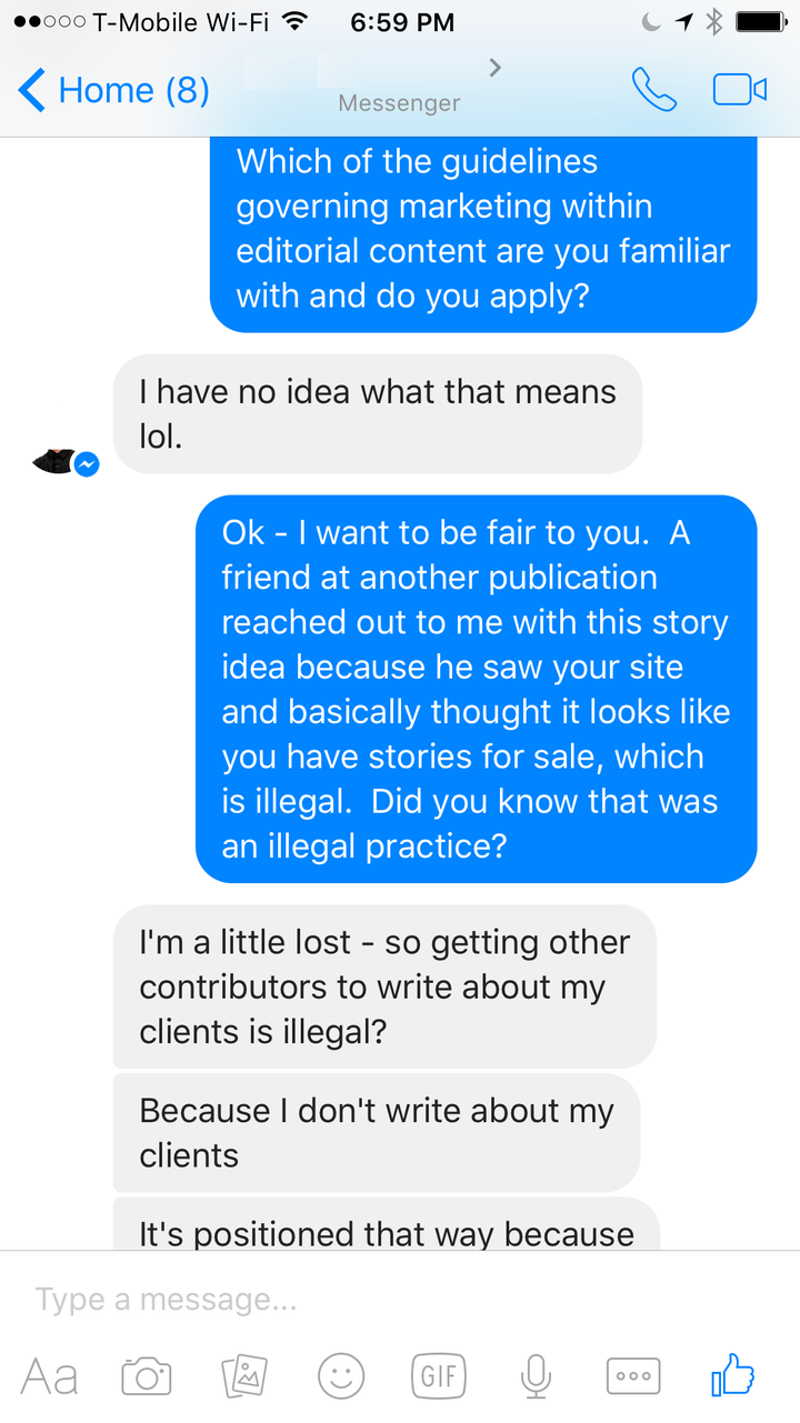 <p>Screen shot of a text conversation between “O” and I. We erased his name and picture to protect his identity. </p>
