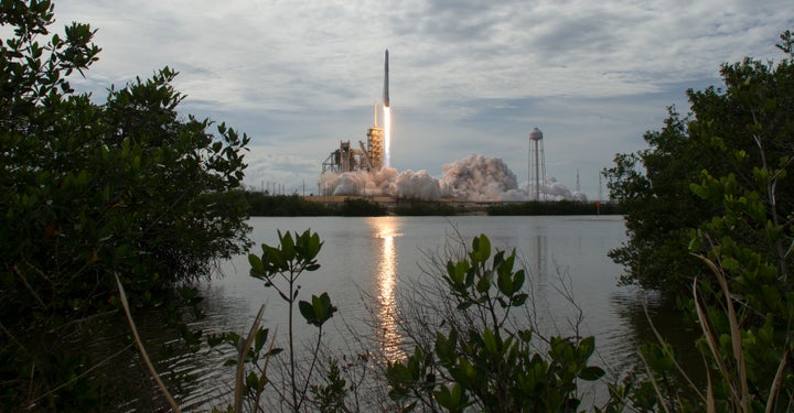The SpaceX Falcon 9 rocket, with the recycled Dragon spacecraft onboard, launches from the Kennedy Space Center on June 3 in
