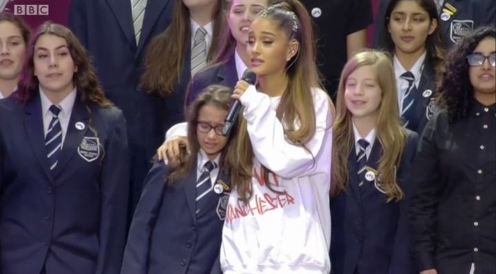 Ariana comforted 12-year-old soloist Natasha Seth