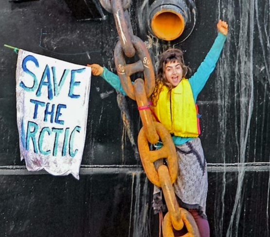 Chiara chained to The Arctic Challenger