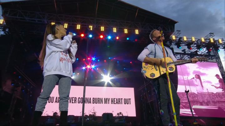 Coldplay performed 'Don't Look Back In Anger' at One Love Manchester