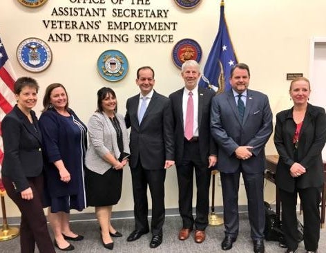 <p>First Lady Tonette Walker meets with Secretary Acosta</p>