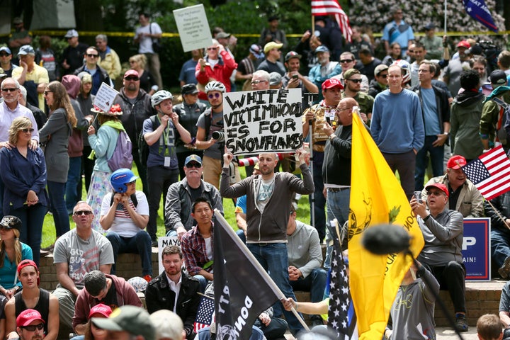 The Portland rallies included one for "free speech" and President Donald Trump; two counter-demonstrations -- one by "antifa" protesters -- that opposed the pro-Trump group as being "alt-right" and fascist; and a fourth that showed organized labor's opposition to Trump and the far right.