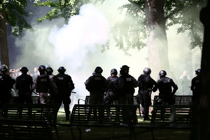 Portland police used tear gas on antifa demonstrators.