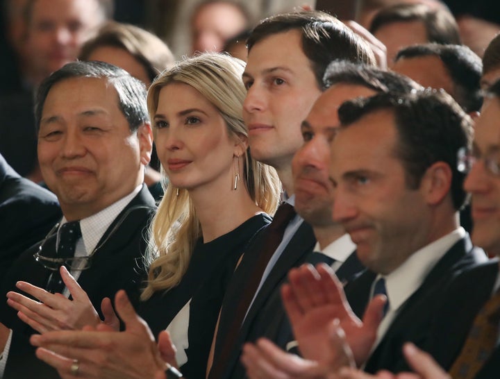 Ivanka Trump wears the dress on Monday as President Trump announces the modernization of the nation's air traffic control system in Washington, DC.