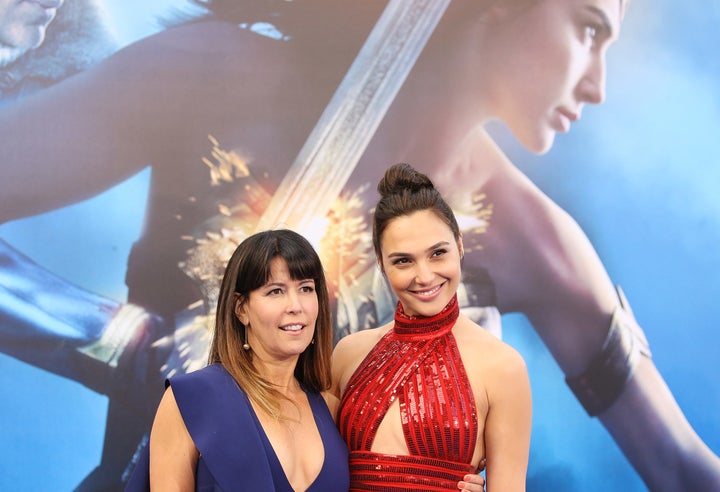 Patty Jenkins and actress Gal Gadot at the Los Angeles "Wonder Woman" premiere.