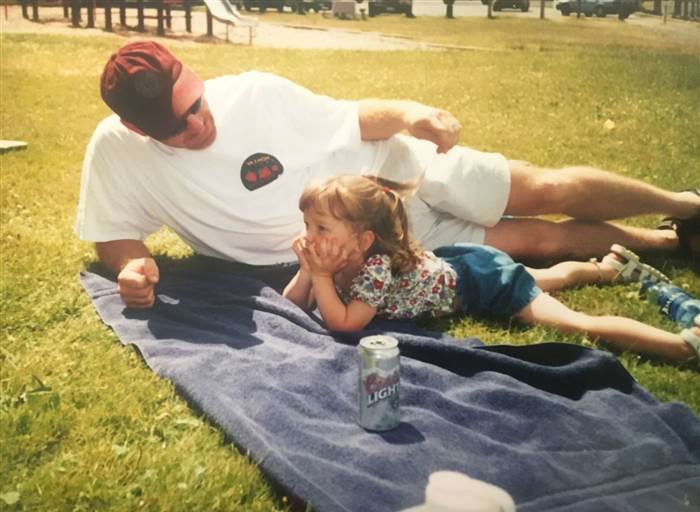 Meg with her dad when she was 4.