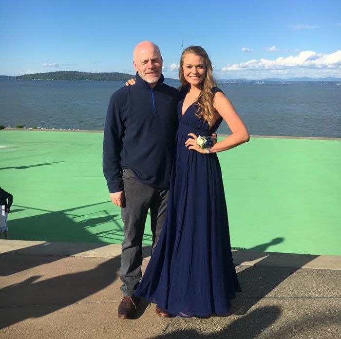 Meg with her dad before she left for prom.