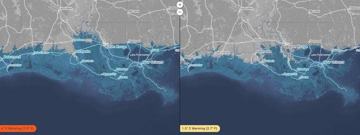 A look at the Gulf Coast shows how dire the situation could be for New Orleans were global temperatures continue rising.