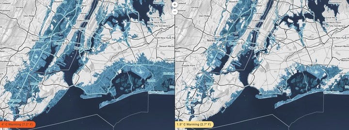 Even without a long coastline, New York City and parts of New Jersey could be subjected to high risks of potential home damage due to severe storm surges.