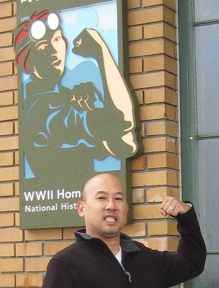 <p>At <a rel="nofollow" href="https://www.nps.gov/rori/index.htm" target="_blank">Rosie the Riveter/World War II Homefront National Historical Park</a> in Richmond, CA.</p>