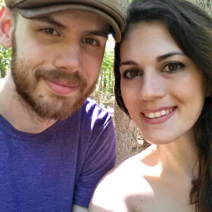 <p>Dustin Wood and Kyli Wolfson, standing right in the location that they will be married!</p>