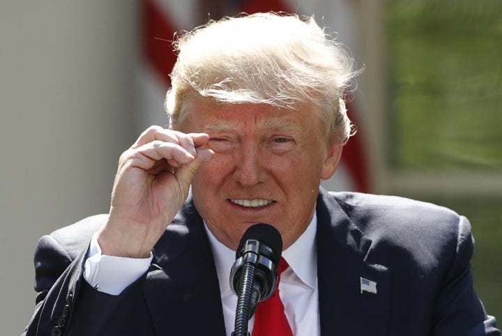 President Trump refers to amounts of temperature change as he announces his decision that the United States will withdraw from the Paris Agreement.