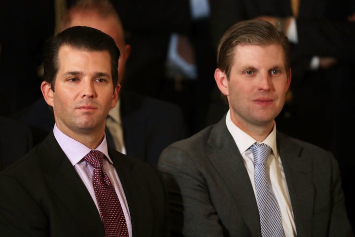 In January, President Trump placed his eldest sons, Eric (R) and Donald Trump Jr. (L), in charge of the multi-billion dollar Trump Organization. 