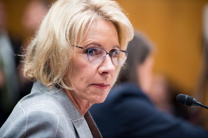 Secretary of Education Betsy DeVos prepares to testify before the Senate Appropriations Subcommittee on Labor, Health and Human Services, and Education on Tuesday morning.