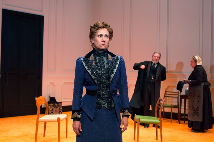 Laurie Metcalf, as Nora, commands a room that also includes Chris Cooper (Torvald) and Jayne Houdyshell (Anne-Marie) in A Doll’s House Part 2.