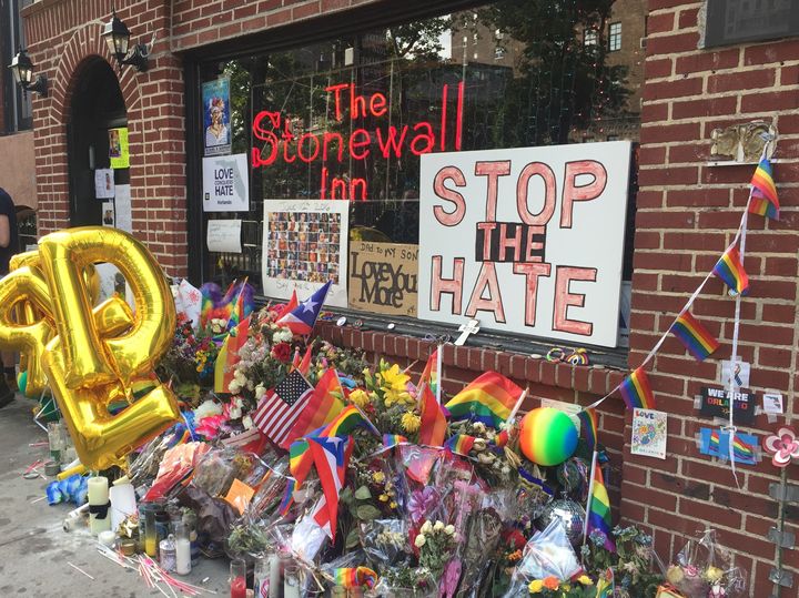 June 24, 2016. Pulse Memorial at the Stonewall Inn in New York.