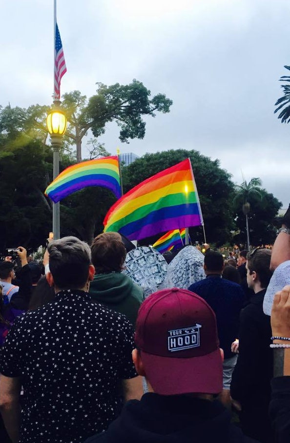 June 13, 2016. The Pulse Vigil in Downtown LA, one day after the shooting.