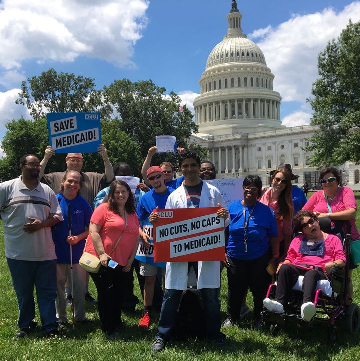 June 6, 2017: Dr America with members of The Arc of Southside at a #SaveMedicaid rally on Capitol Hill.