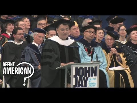 Dr. Jose Antonio Vargas receiving an honorary doctorate from the John Jay College of Criminal Justice