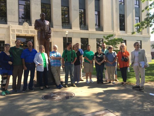 Supporters of Wendi Wright at the Weakley County (TN) Courthouse on June 2, 2017