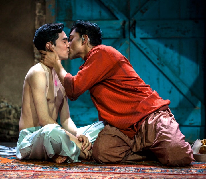 Paiman (Troy Iwata) and Feda (Nikhil Saboo) share an intimate moment. 