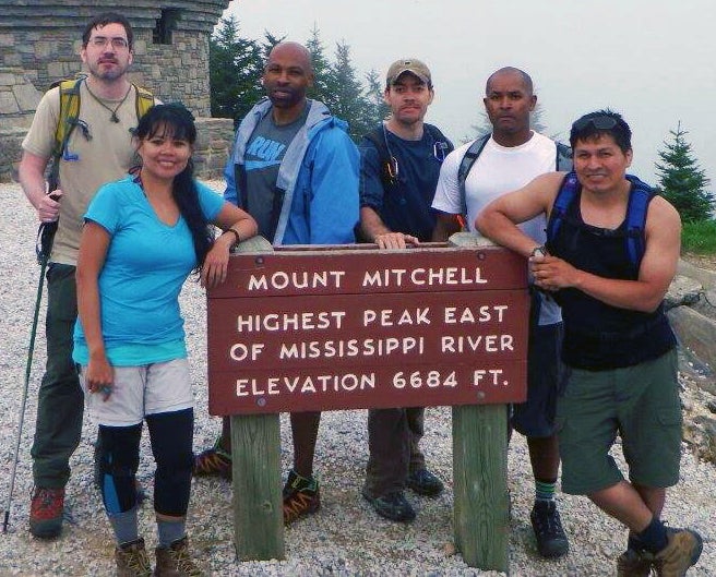 Feeling at home with my male hiker friends.