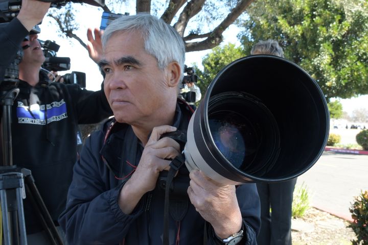 Nick Ut on assignment for AP.