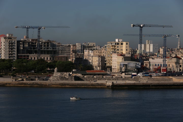 Cranes dot the Havana skyline in May as the building of luxury hotels and the renovation of historic buildings are underway. 