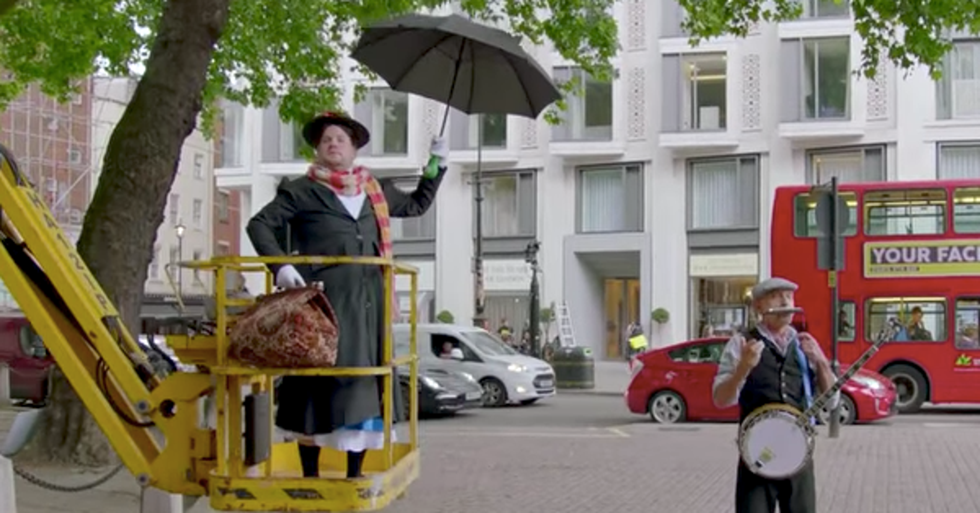 James Corden Delights As Mary Poppins On The Streets Of London HuffPost